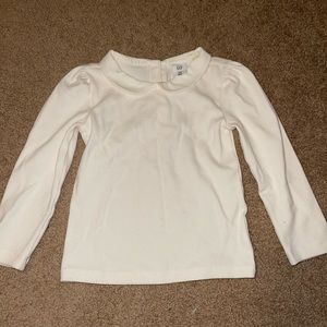 Toddler girls long sleeve cream top with collar. Size 3t
